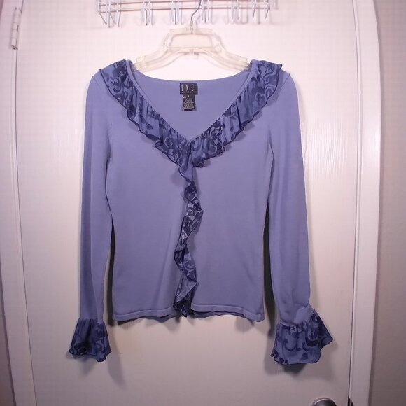 INC Silk Blend Ruffle Sweater SZ: Small - Picture 2 of 11
